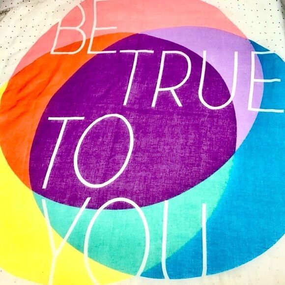NWT Vintage Aeropostale Be True To You Rainbow Colors Pride Scarf Wrap Pashmina - Picture 8 of 12